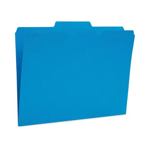 TRU RED™ Reinforced Top Tab File Folders, 1/3-Cut Tabs: Assorted, Letter Size, Blue, 24/Pack
