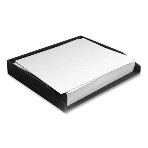 TRU RED™ Side-Load Stackable Plastic Document Tray, 1 Section, Letter-Size, Black, 2/Pack