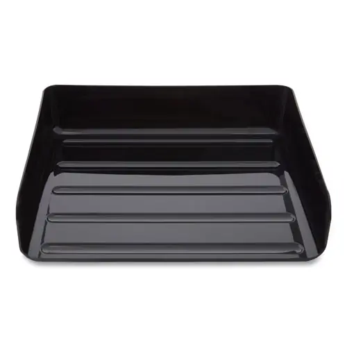 TRU RED™ Side-Load Stackable Plastic Document Tray, Black, 2/Pack