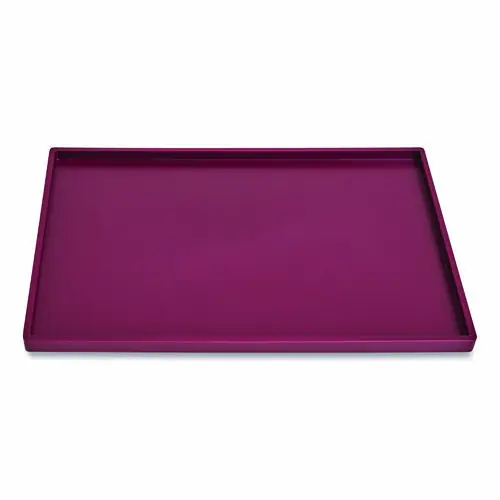 TRU RED™ Slim Stackable Plastic Tray, Purple, 6.85" x 9.88" x 0.47"