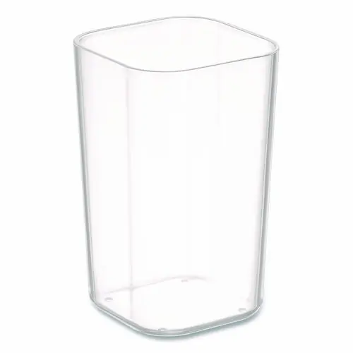 TRU RED™ Stackable Plastic Pencil Cup, Clear, 2.61" x 2.61" x 4.3"
