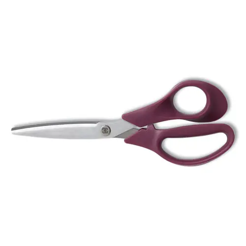 TRU RED™ Stainless Steel Scissors, 8" Long, 3.58" Cut Length, Straight Purple Handle