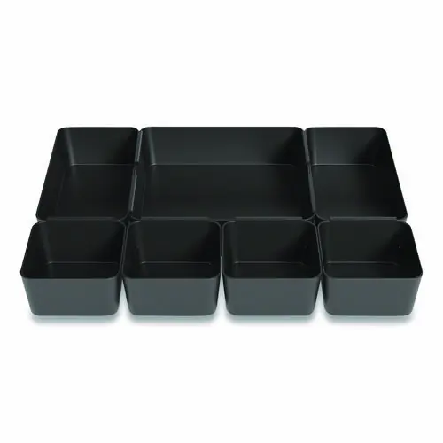 TRU RED™ Ten-Compartment Plastic Drawer Organizer, Black