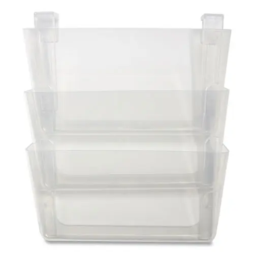 TRU RED™ Unbreakable Plastic Wall File, 3 Sections, Clear, Letter Size