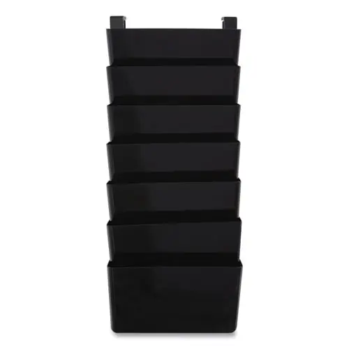 TRU RED™ Unbreakable Plastic Wall File, 7 Sections, Letter Size, Black