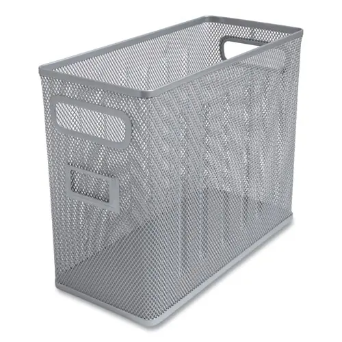 TRU RED™ Wire Mesh Box-Style Vertical Document Organizer, 1 Section, Silver