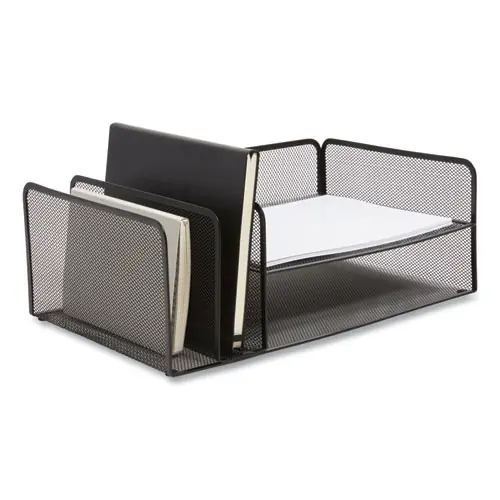 TRU RED™ Wire Mesh Combination Organizer, 4 Sections, Matte Black