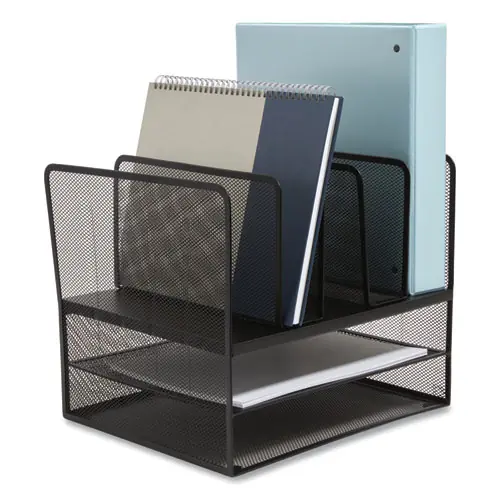 TRU RED™ Wire Mesh Combination Organizer, 7 Sections, Matte Black