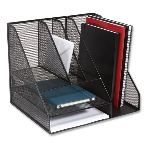 TRU RED™ Wire Mesh Combination Organizer, 8 Sections, Matte Black
