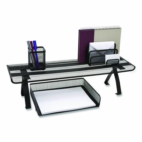 TRU RED™ Wire Mesh Raised Shelf, 26.57 x 1.5 x 7.48, Black