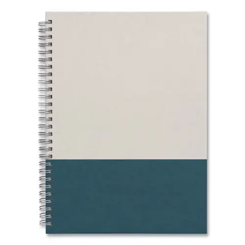 TRU RED™ Wirebound Hardcover Notebook, 1-Subject, Narrow Rule, Gray/Teal Cover, 80 Sheets, 9.5 x 6.5
