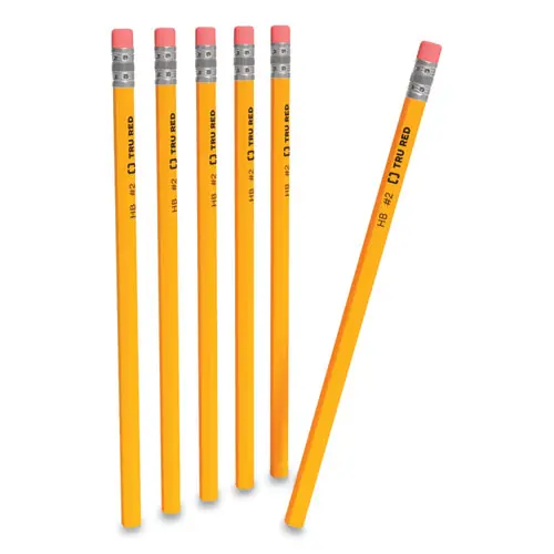 TRU RED™ Wooden Pencil, HB (#2), Black Lead, Yellow Barrel, 72/Pack