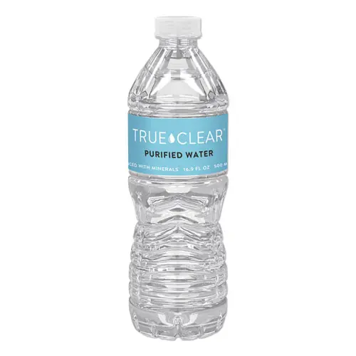 True Clear® Purified Bottled Water, 16.9 oz, 24 Bottles/Carton