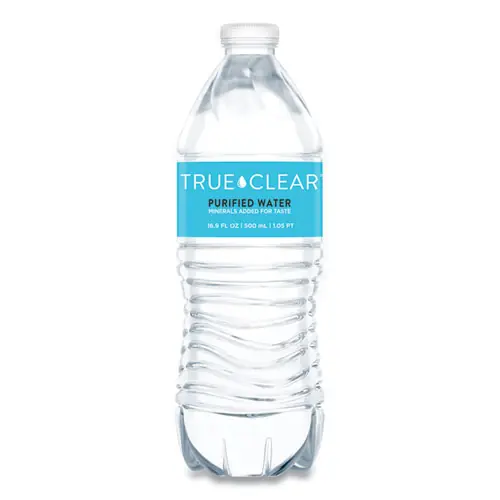 True Clear® Purified Bottled Water, 16.9 oz, 24 Bottles per Carton, 84 Cartons per Pallet