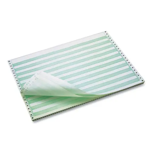 TST/Impreso, Inc. Continuous Feed Computer Paper, 1-Part, 18 lb Bond Weight, 11 x 14.88, White/Green Bar, 3,100/Carton