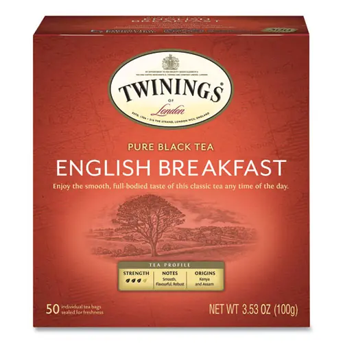 TWININGS® Tea Bags, English Breakfast, 50/Box