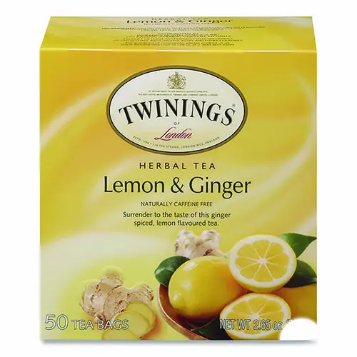 TWININGS® Tea Bags, Lemon and Ginger, 50/Box