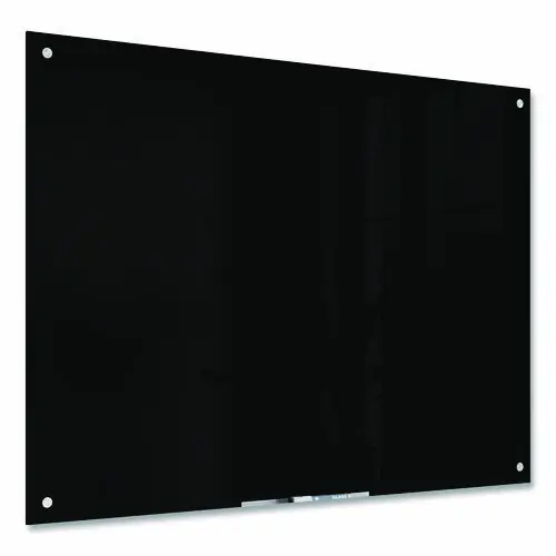 U Brands Black Glass Dry Erase Board, 48" x 36" (Actual Size: 47" x 35"), Black Surface