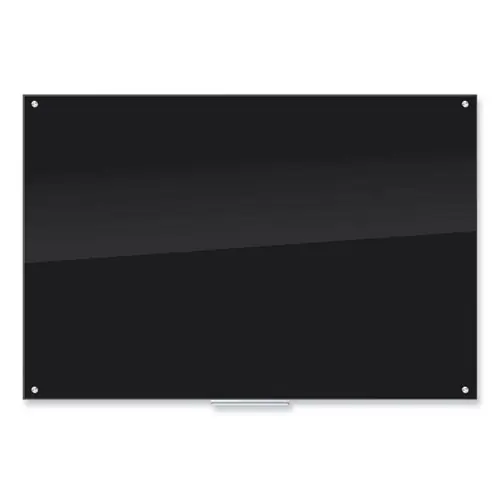 U Brands Black Glass Dry Erase Board, 72" x 48" (Actual Size: 70" x 47"), Black Surface
