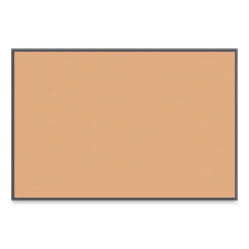 U Brands Cork Bulletin Board with Aluminum Frame, 72" x 48", Tan Surface, Black Aluminum Frame