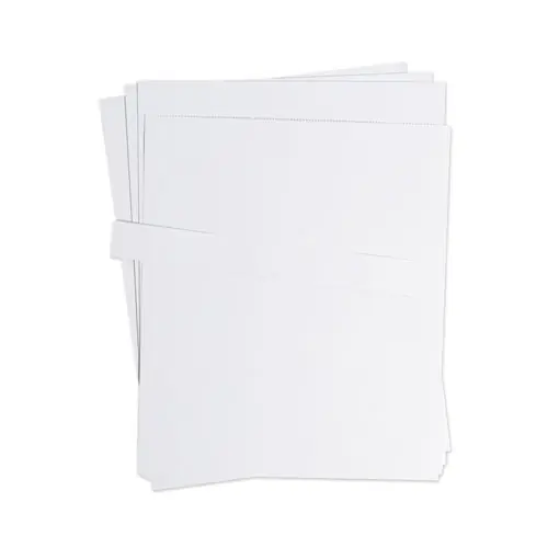 U Brands Data Card Replacement Sheet, 8.5 x 11, Perforated at 1", White, 10/Pack