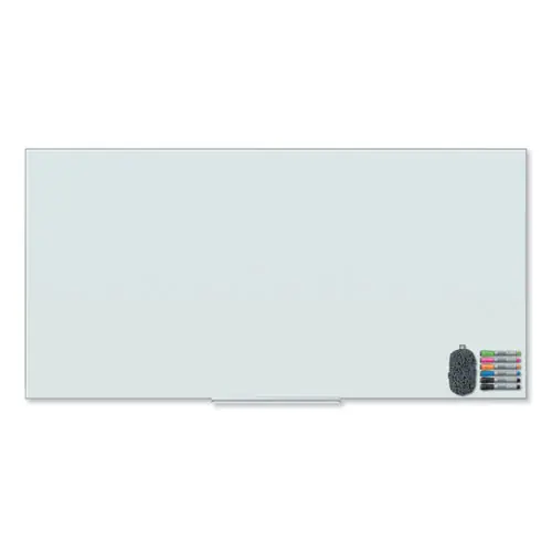 U Brands Floating Glass Dry Erase Board, 72" x 36", White Surface