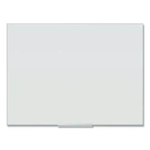 U Brands Floating Glass Ghost Grid Dry Erase Board, 48" x 36", White Surface
