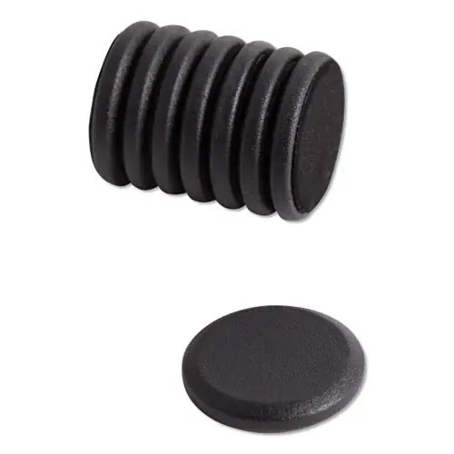 U Brands High Energy Magnets, Circles, 1.25" Diameter, Black, 8/Pack