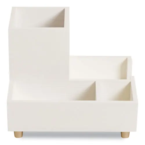 U Brands Juliet Compartment Cup, White, 6.25" W x 6.25" D x 4.75" H