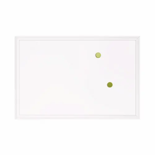 U Brands Magnetic Dry Erase Board with Decor Frame, 30" x 20", White Surface, White Wood Frame