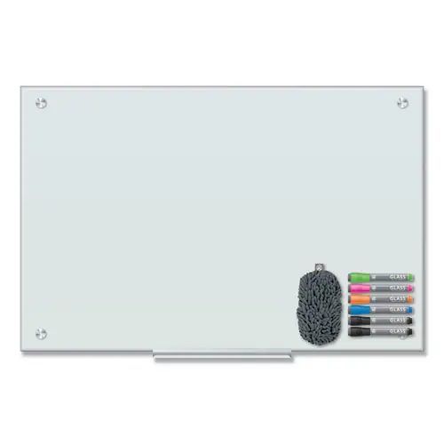 U Brands Magnetic Glass Dry Erase Board Value Pack, Frosted White Surface, 36" x 24" (Actual Size: 35" x 23")