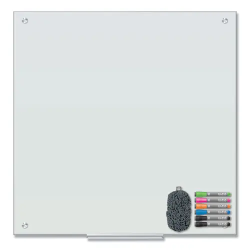 U Brands Magnetic Glass Dry Erase Board Value Pack, 36" x 36" - Frosted White Surface