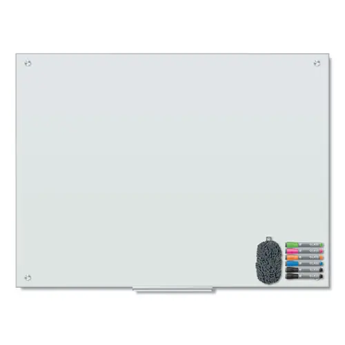 U Brands Magnetic Glass Dry Erase Board Value Pack, Frosted White Surface, 48" x 36" (Actual: 47" x 35")