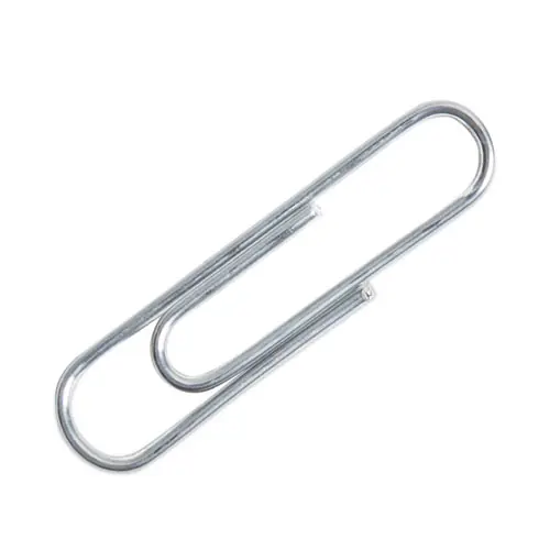 U Brands Paper Clips, Medium, Vinyl-Coated, Silver, 200 Clips/Box, 5 Boxes/Pack