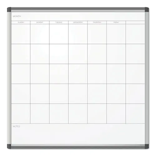U Brands PINIT Magnetic Dry Erase Calendar, Monthly, 36" x 36" (Actual Size: 35" x 35"), White, Aluminum Frame