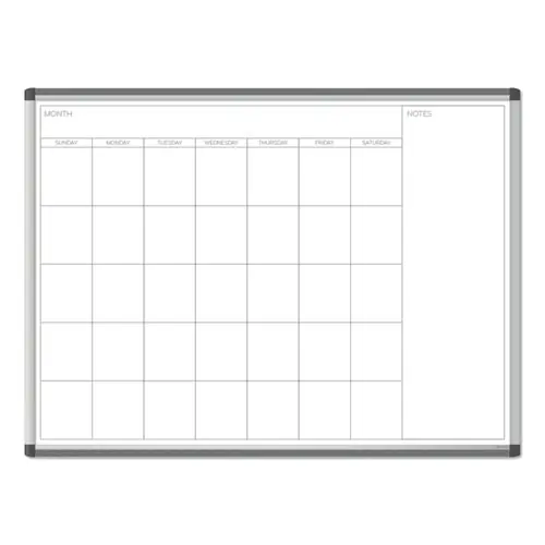 U Brands PINIT Magnetic Dry Erase Calendar, Monthly Planning/Scheduling, 48 x 36, White Surface, Aluminum Frame