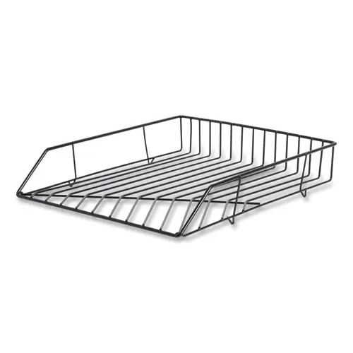 U Brands Vena Paper Tray, Black, 1 Section, 10.04" x 12.44" x 2.01"