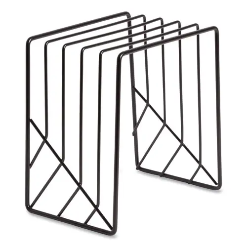 U Brands Vena Wire Letter Sorter, 5 Sections, Black