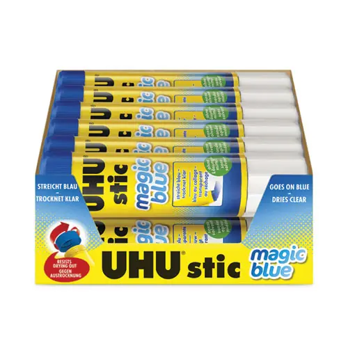 UHU® Stic Permanent Glue Stick, 1.41 oz, Applies Blue, Dries Clear
