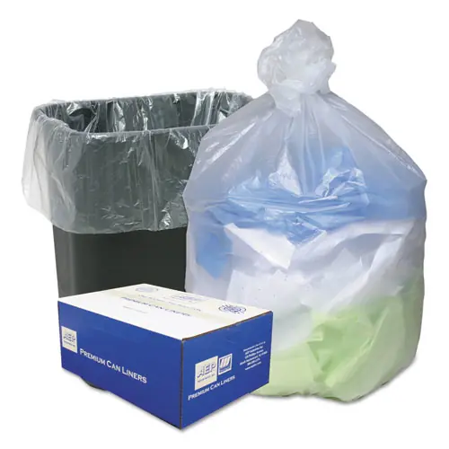 Ultra Plus® Can Liners, 16 gal, 8 mic, Natural, 50 Bags/Roll, 4 Rolls/Carton