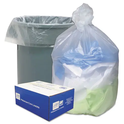 Ultra Plus® Can Liners, 60 gal, Natural, 14 Mic, 38" x 60"