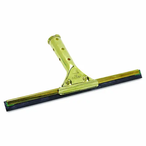 Unger® Golden Clip Brass Squeegee, 12" Blade with 4.5" Brass Handle