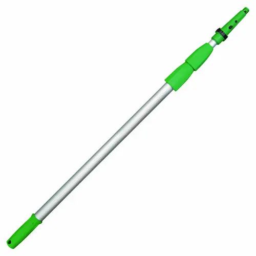 Unger® Opti-Loc Aluminum Extension Pole, 14 ft, Three Sections, Green/Silver
