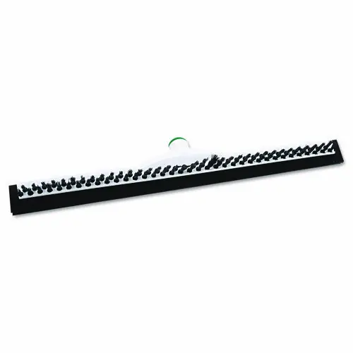 Unger® Sanitary Brush with Squeegee, Black Polypropylene Bristles, 22"