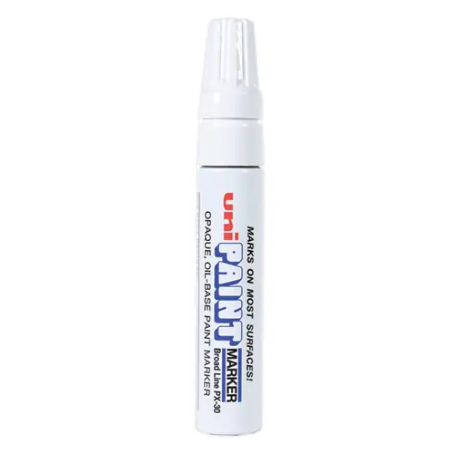 uni®-Paint Permanent Marker, Broad Chisel Tip, White