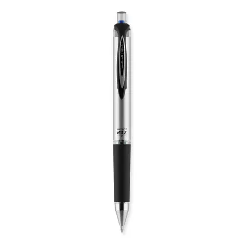 uniball® 207 Impact Gel Pen, Retractable, Bold 1 mm, Blue Ink, Black/Blue Barrel
