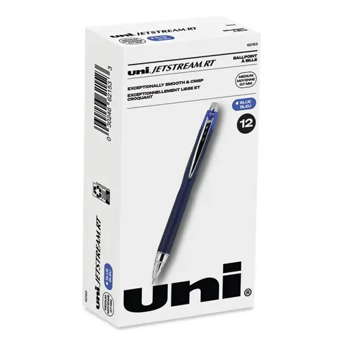 uniball® Jetstream Hybrid Gel Pen, Retractable, Fine 0.7 mm, Blue Ink, Blue/Silver Barrel