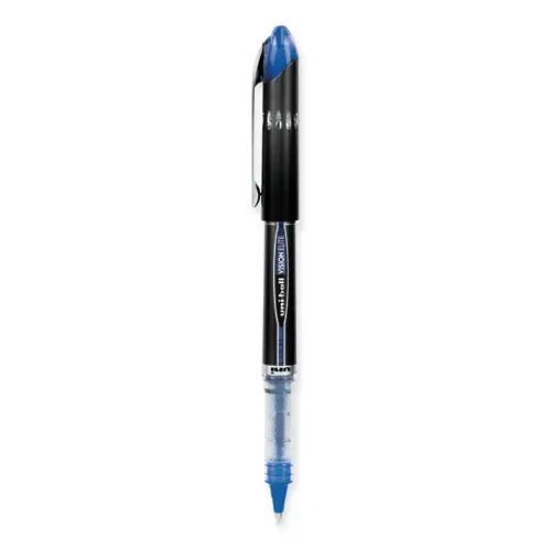 uniball® VISION ELITE Hybrid Gel Pen, Extra-Fine 0.5 mm, Blue Ink, Black/Blue/Clear Barrel