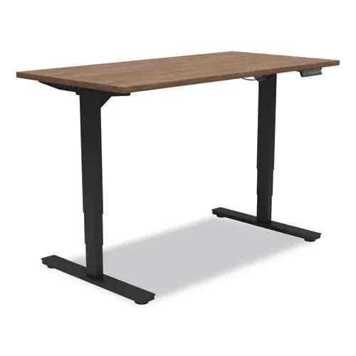Union & Scale™ Essentials Electric Sit-Stand Desk, Espresso/Black, 55.1" x 27.5"