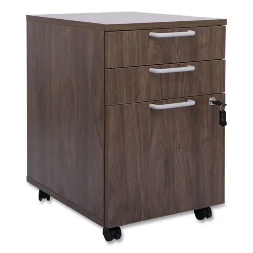 Union & Scale™ Essentials Mobile Pedestal File, 3-Drawers (Box/Box/File), Legal/Letter Size, Espresso Finish
